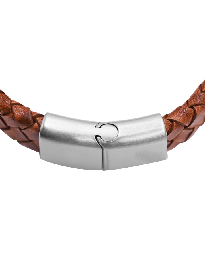 Steel_Art Herrenarmband Lederarmband Keno in cognac günstig kaufen