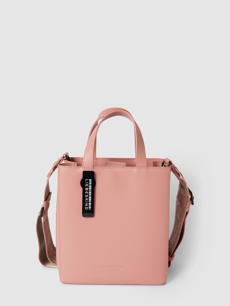 Tote Bag mit Label-Applikation Modell 'Paper' in rosé