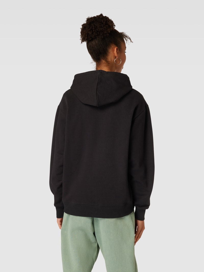 Oversized Hoodie mit Label-Patch in black