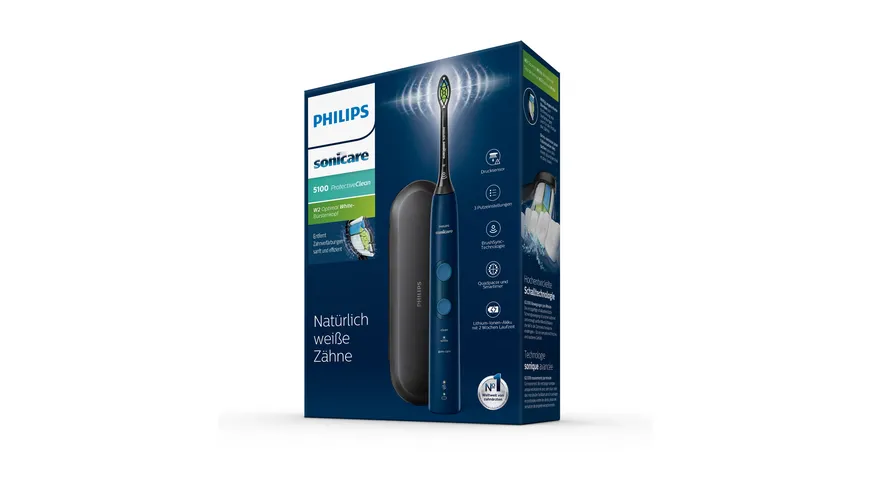 PHILIPS Sonicare ProtectiveClean 5100 Elektrische Schallzahnbürste HX6851/53 + Reiseetui