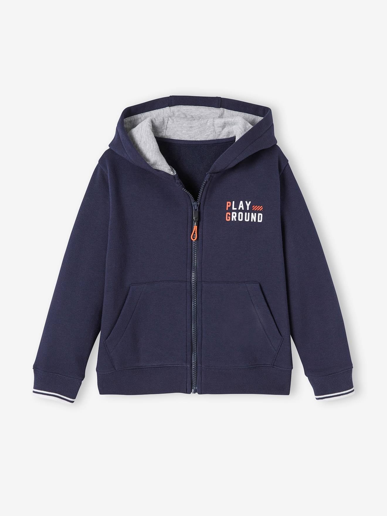 Sweat zippé sport garçon Play Ground bleu vif