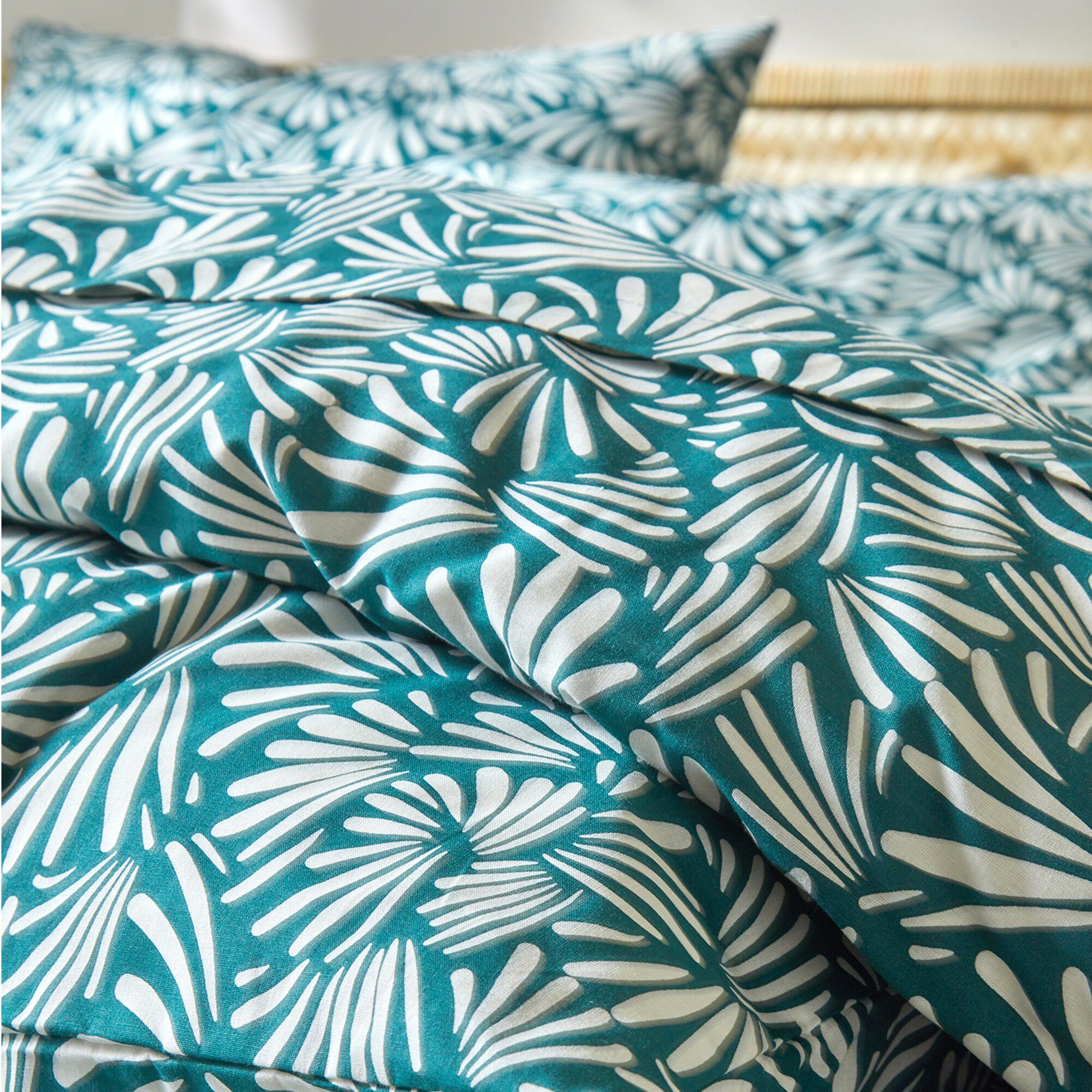 Linge de lit Vick en coton imprimé graphique