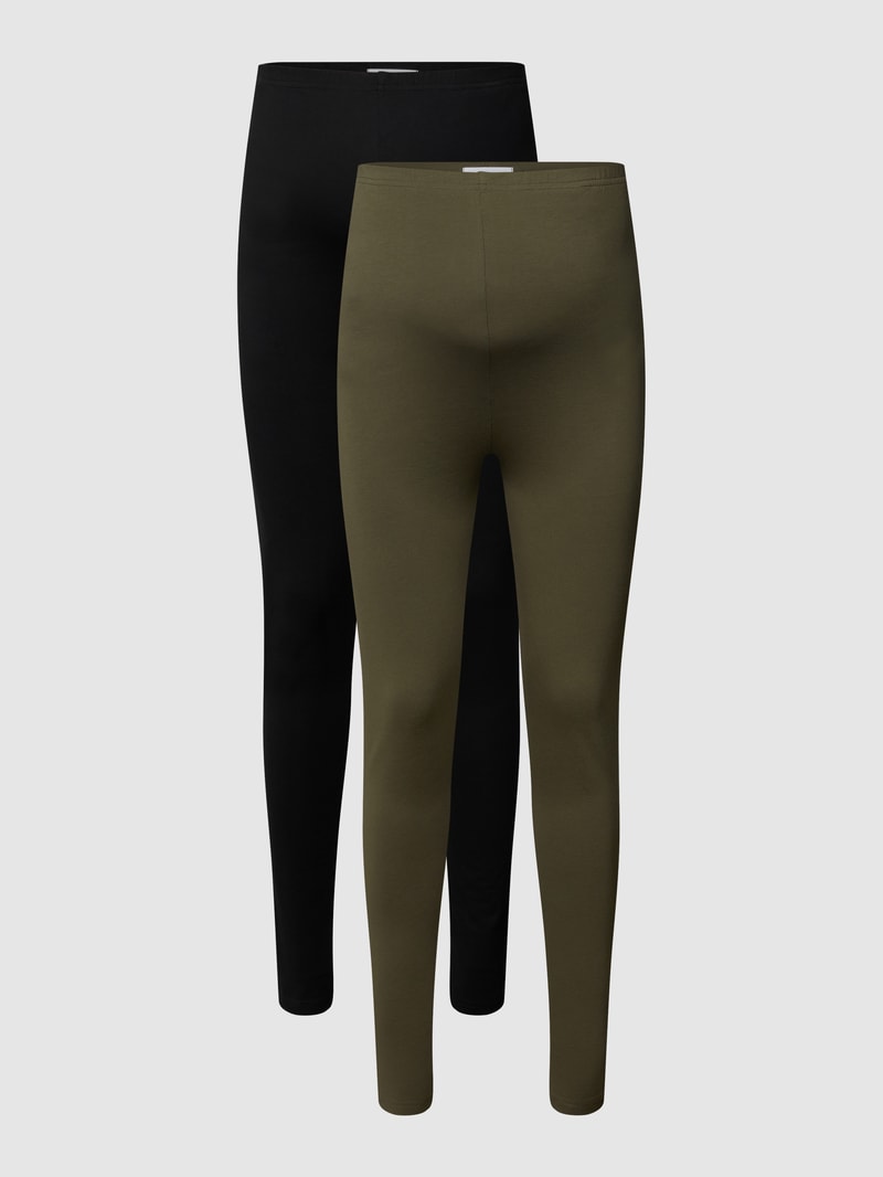Umstands-Leggings mit Stretch-Anteil im 2er-Pack in schwarz