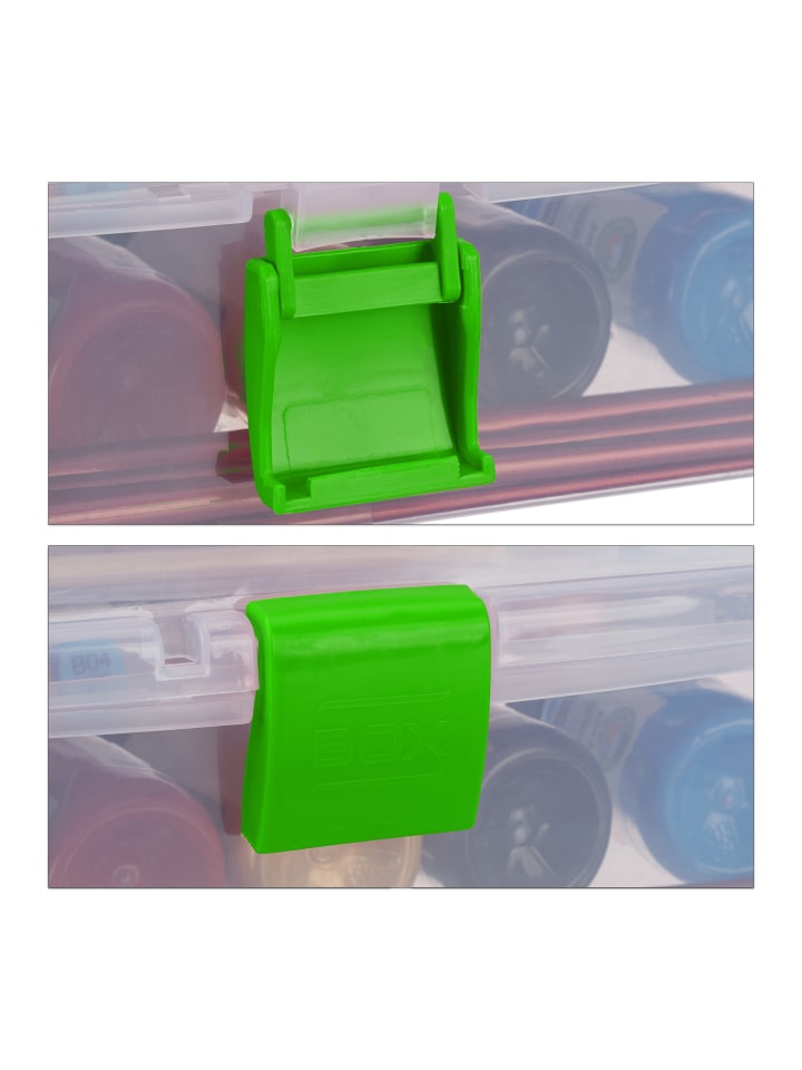 relaxdays Aufbewahrungsbox in Transparent/ Grün - (B)33 x (H)14 x (T)19,5 cm günstig kaufen onesize