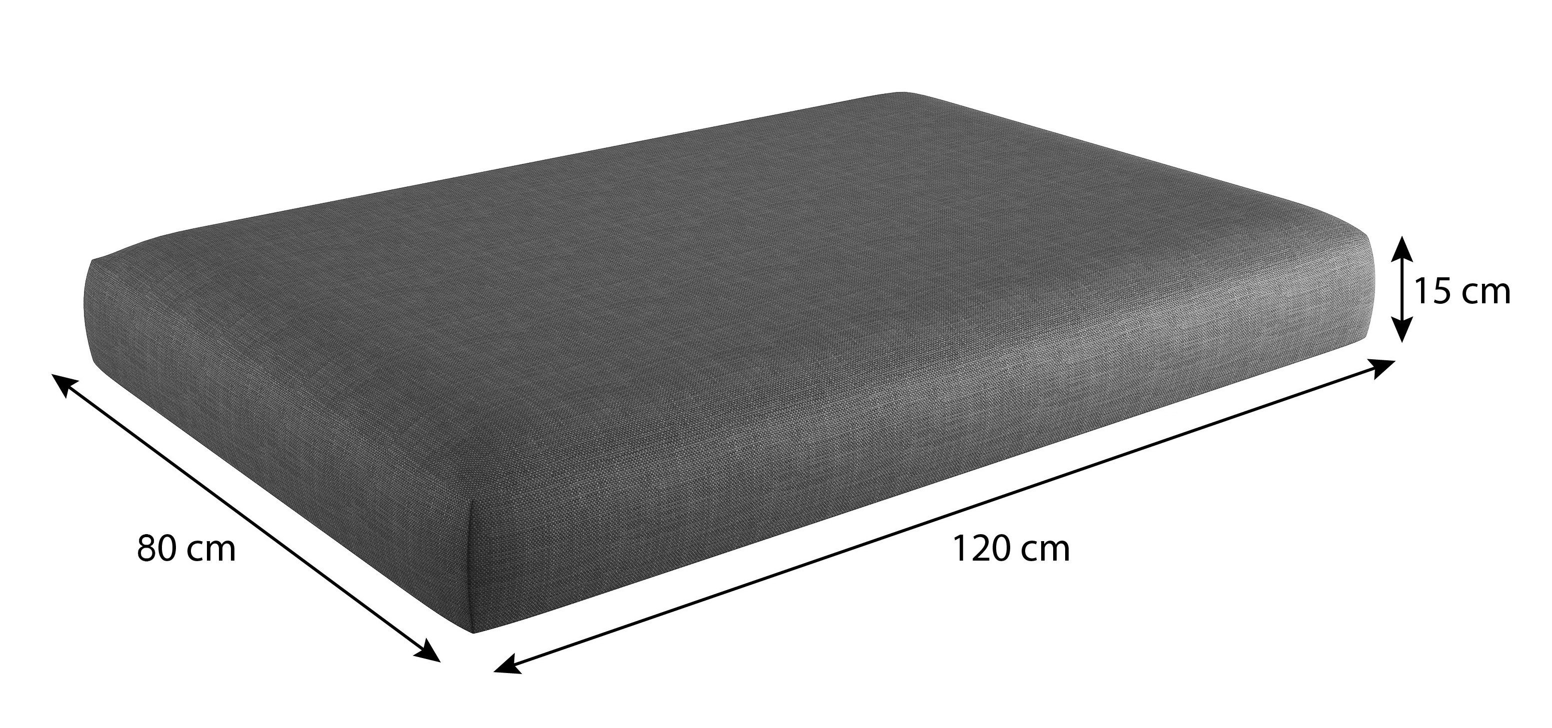 sunnypillow Palettenkissen Milano - 2er Set Palettenauflage mit abnehmbarem Bezug Kaltschaum, 2er Set Sitz- und Rückenkissen