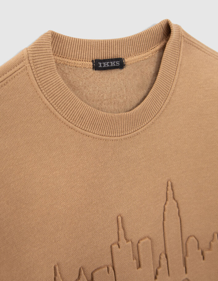 Sweat camel visuel NYC embossé garçon