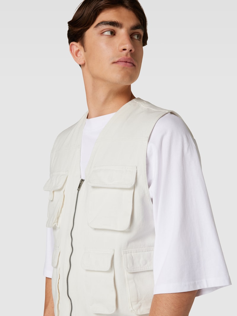 Outdoor-Weste mit Cargotaschen in offwhite