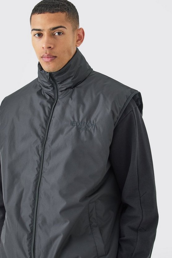 Oversize Weste mit Trichterkragen