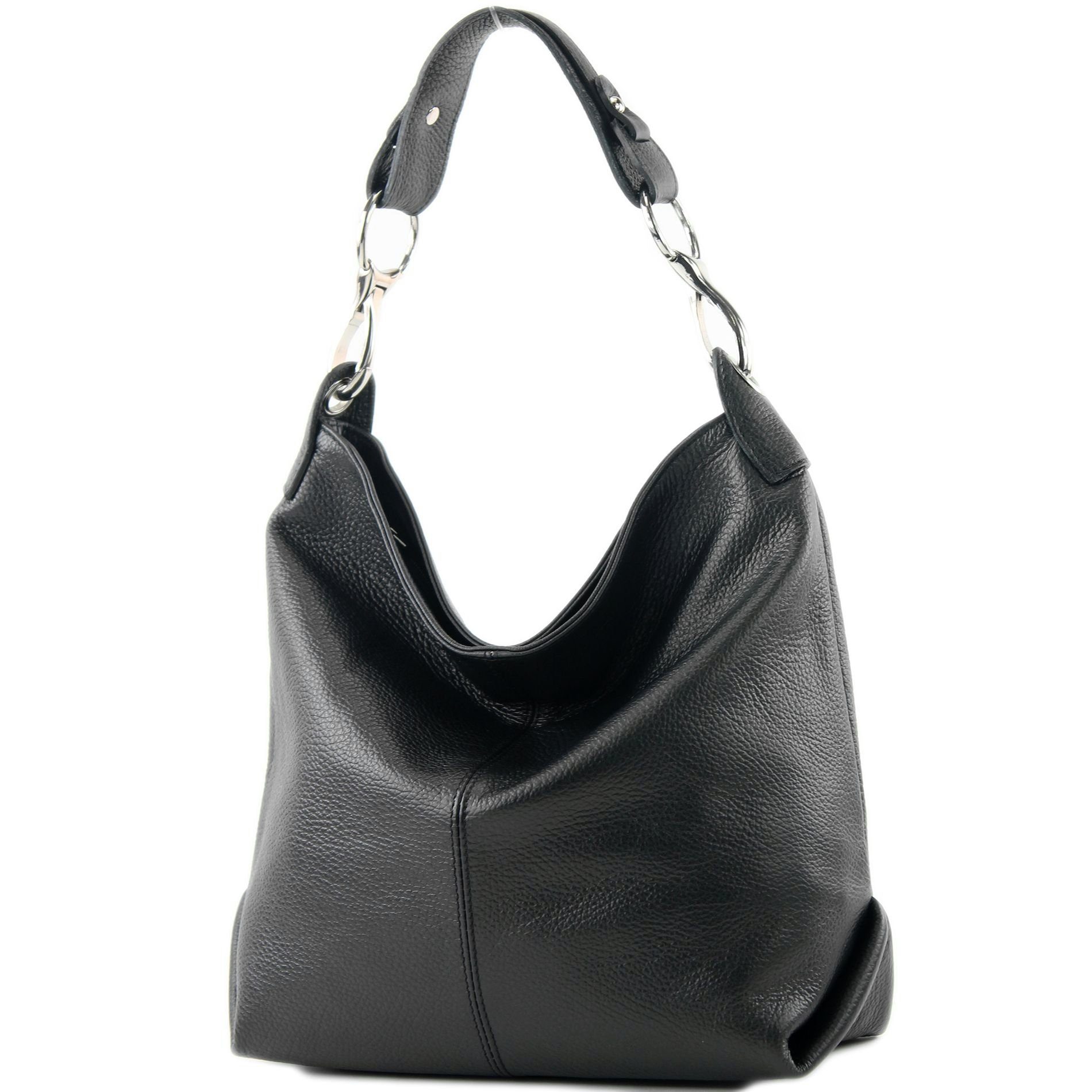 modamoda de Schultertasche T168v8, Echtleder Handmade in Italy