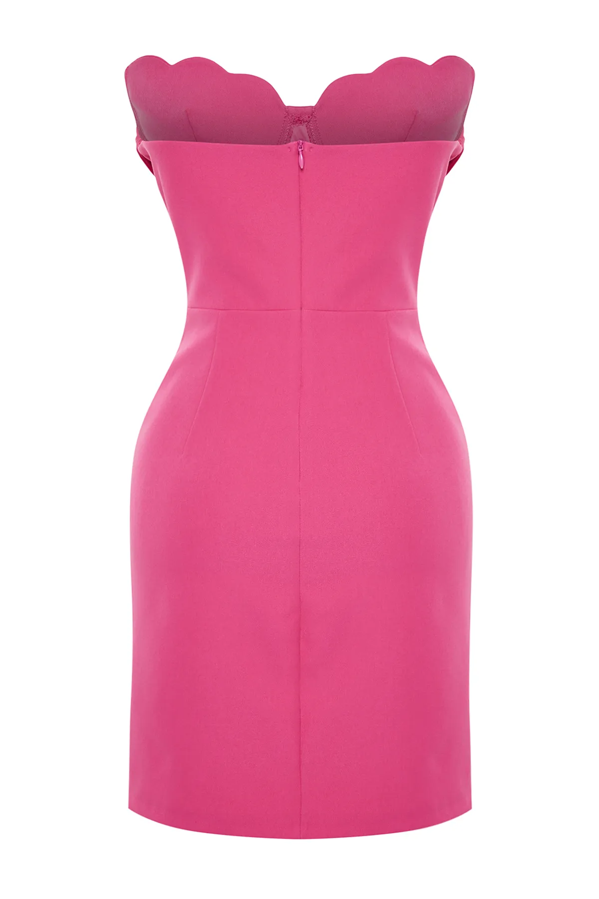 Trendyol Collection  Fuchsia, figurbetontes, gewebtes Korsett, detailliertes, elegantes Abendkleid TPRSS24EL00071
