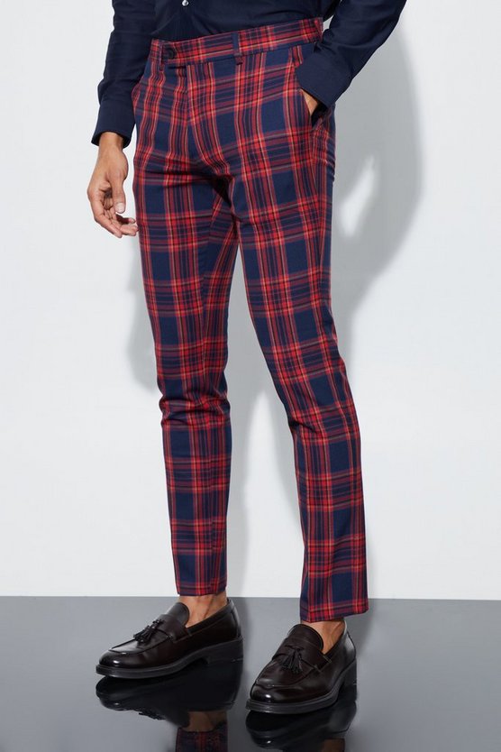Skinny Tartan Anzughose
