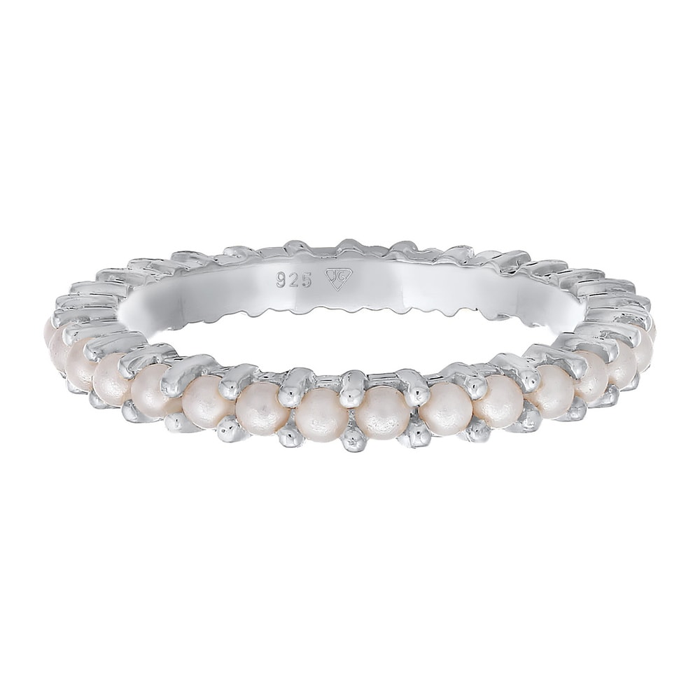 Elli Elli Bague Femmes Bande Memoire perles de verre en Argent Sterling 925 Bague