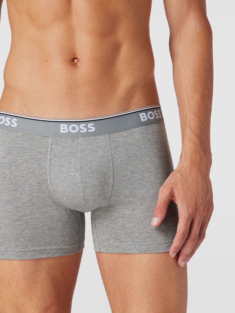 Trunks mit Logo-Bund im 3er-Pack Modell 'Power' in dunkelgrau