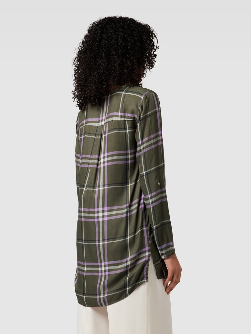 Bluse mit Tunikakragen in schilf