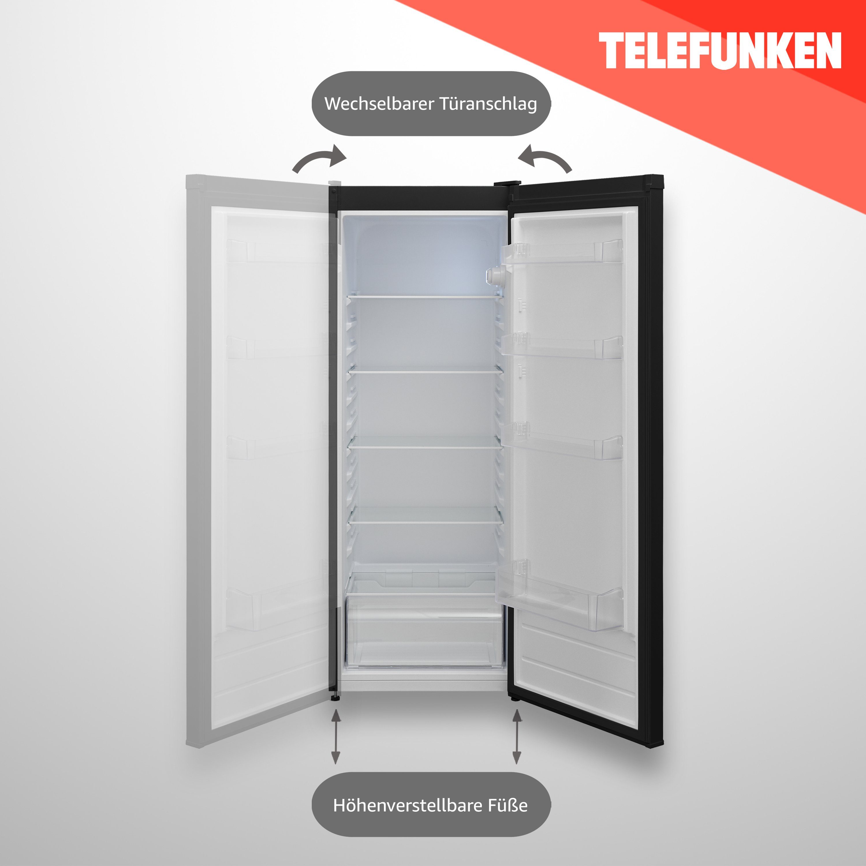 Telefunken Kühlschrank KTFK265EDI, 145.5 cm hoch, 54 cm breit, 255 Liter, ohne Gefrierfach, Standkühlschrank groß, freistehend