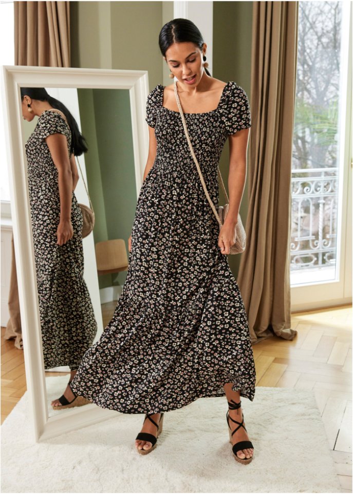 Bedrucktes Maxikleid aus nachhaltiger Viskose