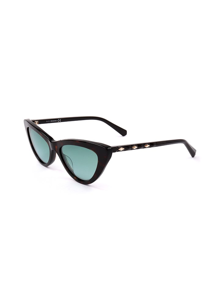 Swarovski Damen-Sonnenbrille in Dunkelbraun/ Hellblau günstig kaufen 52