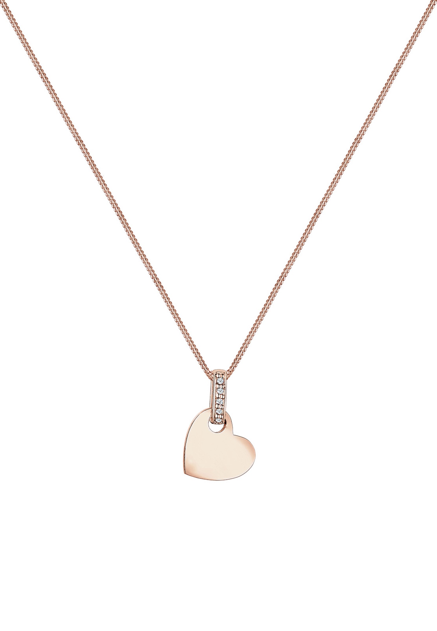 Pandantiv clasic Elli DIAMONDS pentru femei cu inimă și diamant (0,05 ct.) din argint 925
