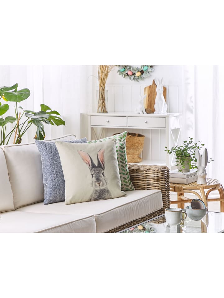 Beliani 2er-Set Dekokissen QUERCUS in Grau/Beige/Rosa günstig kaufen onesize