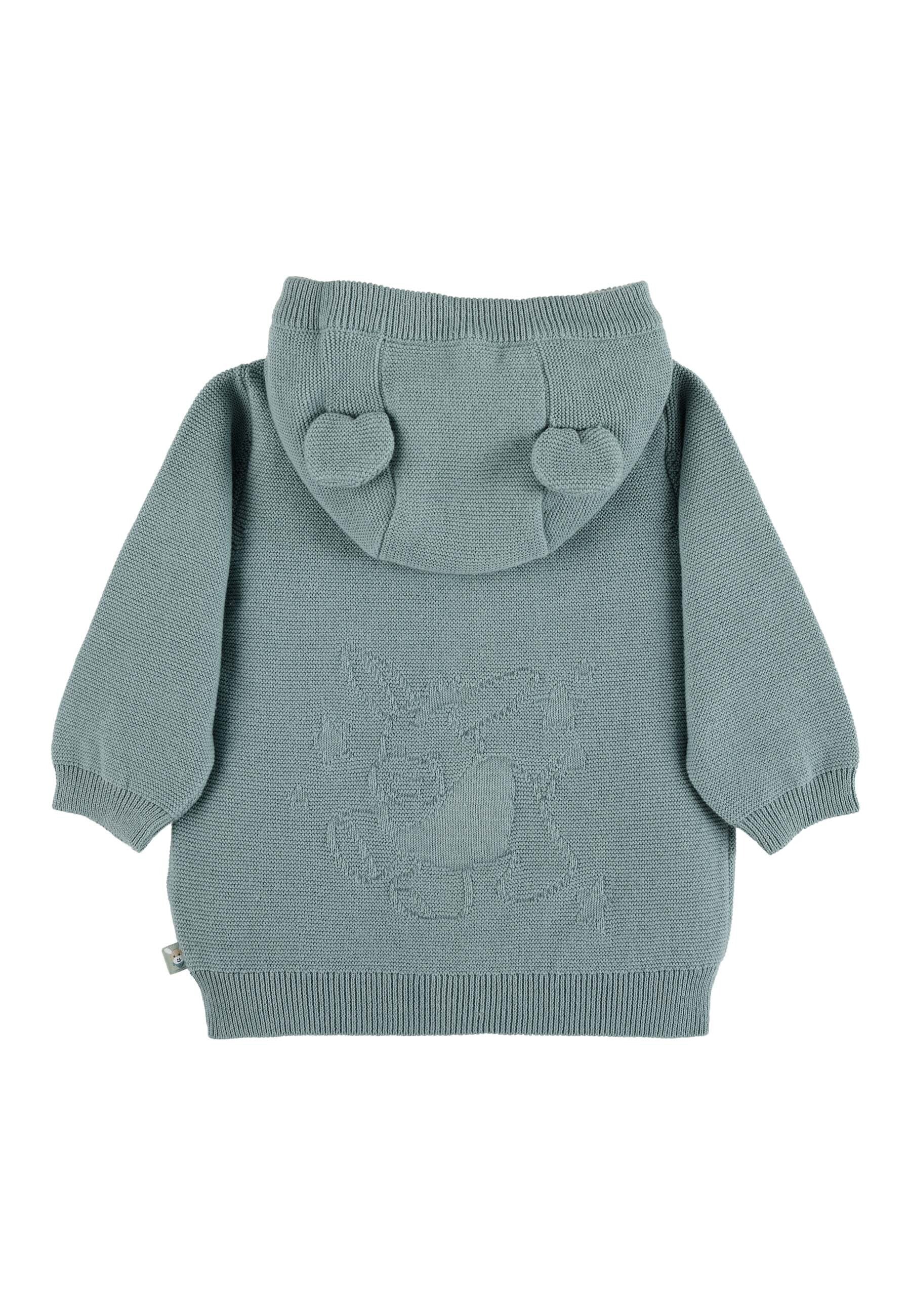 GOTS Baby-Strickjacke Esel Emmi Boy mit Knöpfen