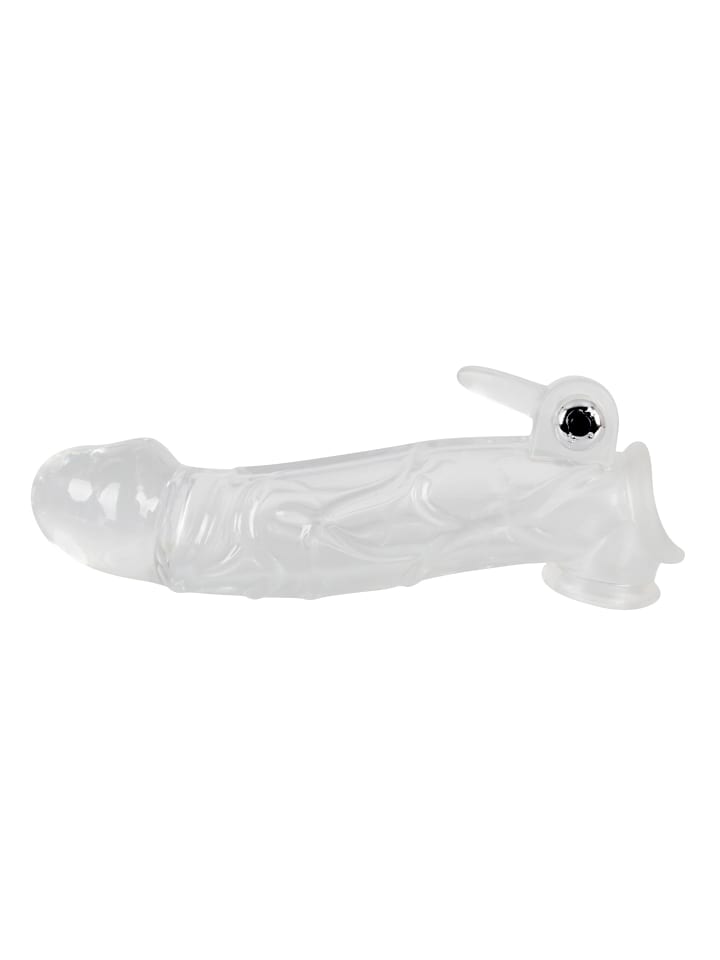 Crystal Clear Penissleeve Penis sleeve with extension and vibration in transparent günstig kaufen 23 cm