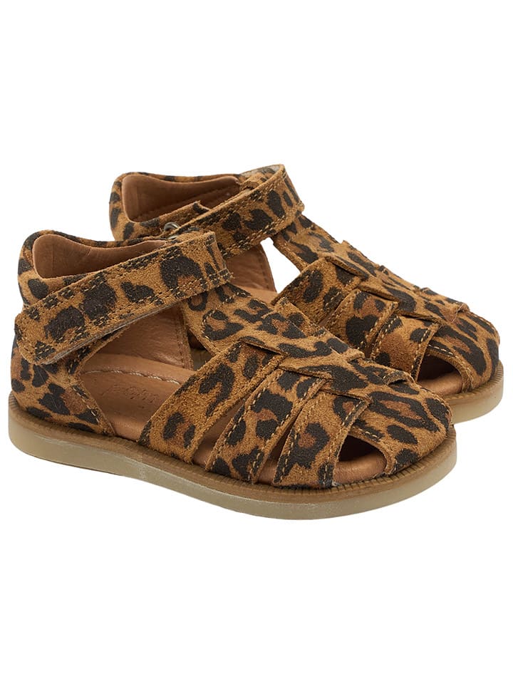 POM POM Leder-Halbsandalen in Hellbraun günstig kaufen