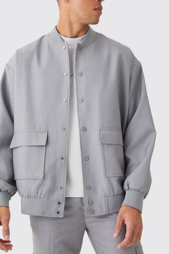 Oversize Bomberjacke mit Cargo-Taschen