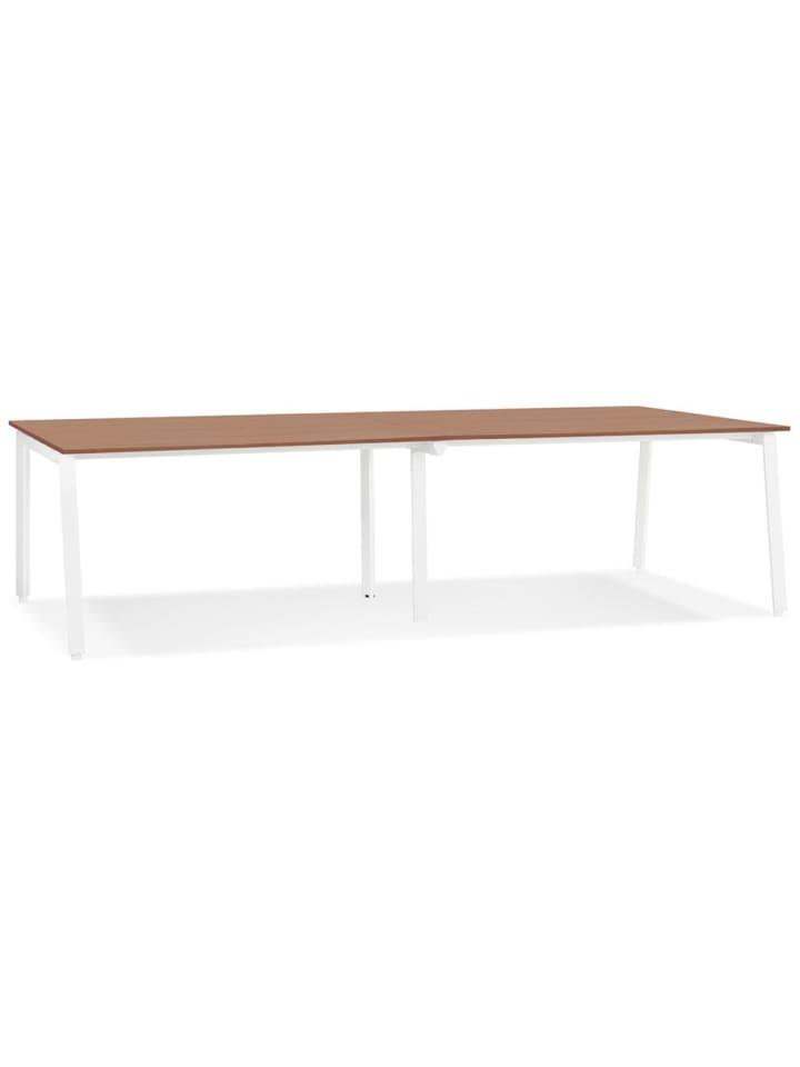 KADIMA DESIGN Schreibtisch XXL-Arbeitsplatz ergonomisch, 280 x 140cm in Braun-Weiß günstig kaufen onesize