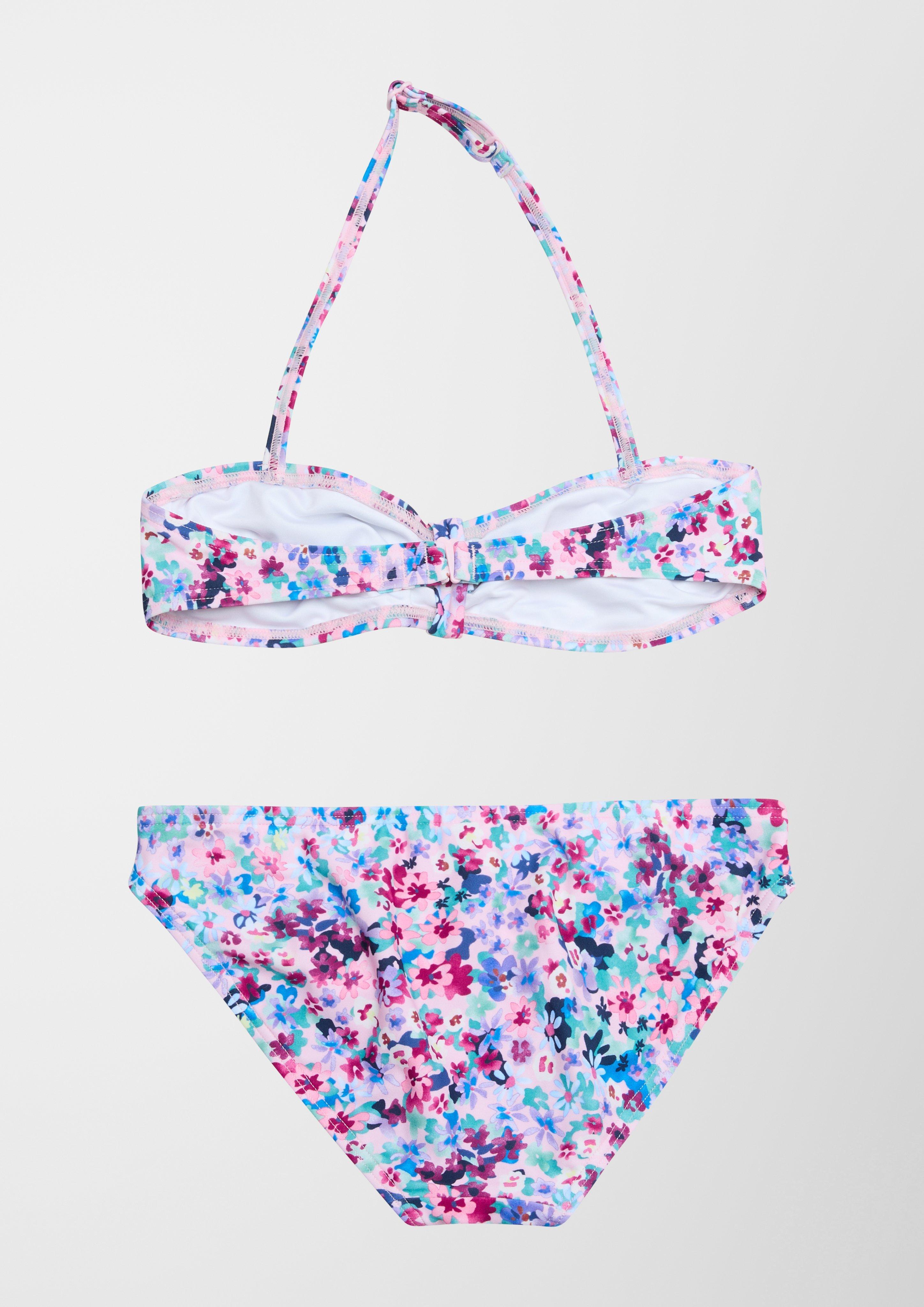 Bandeau-Bikini mit Blümchendruck  6007132-48A1