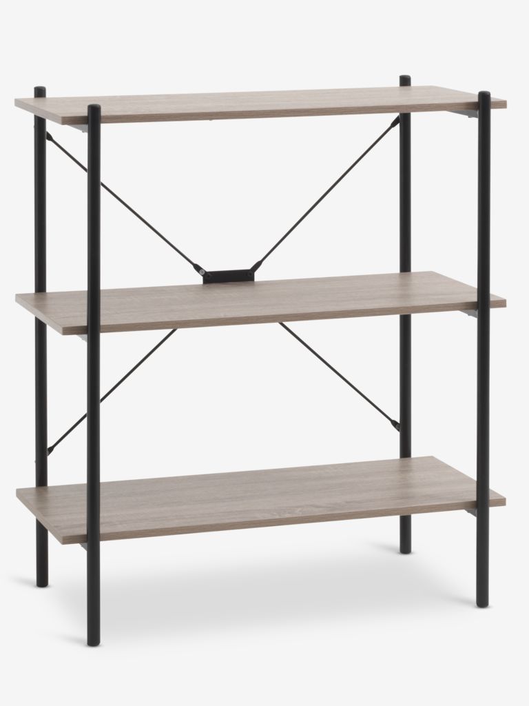 VANDBORG VANDBORG Estante 3 prateleiras carvalho claro/preto