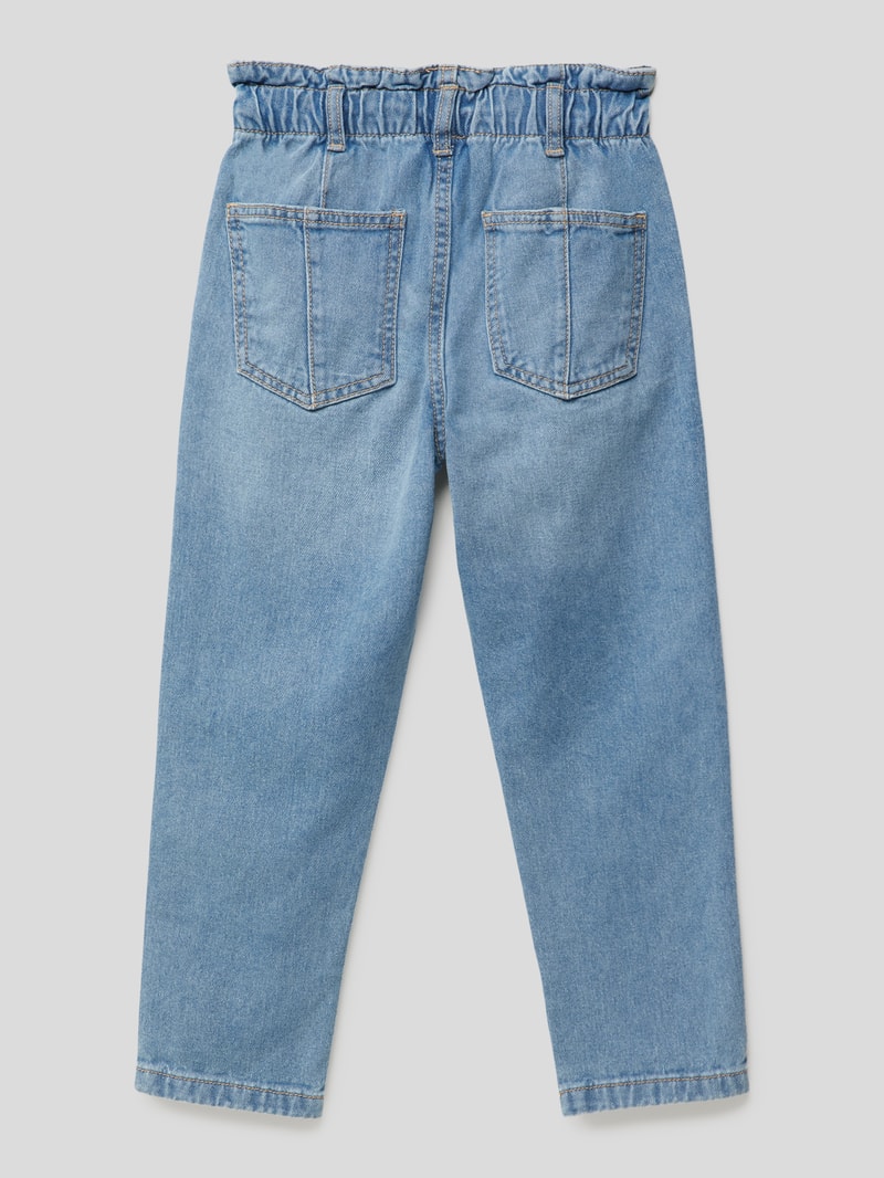 Jeans mit elastischem Bund Modell 'PAPER BAG' in blau