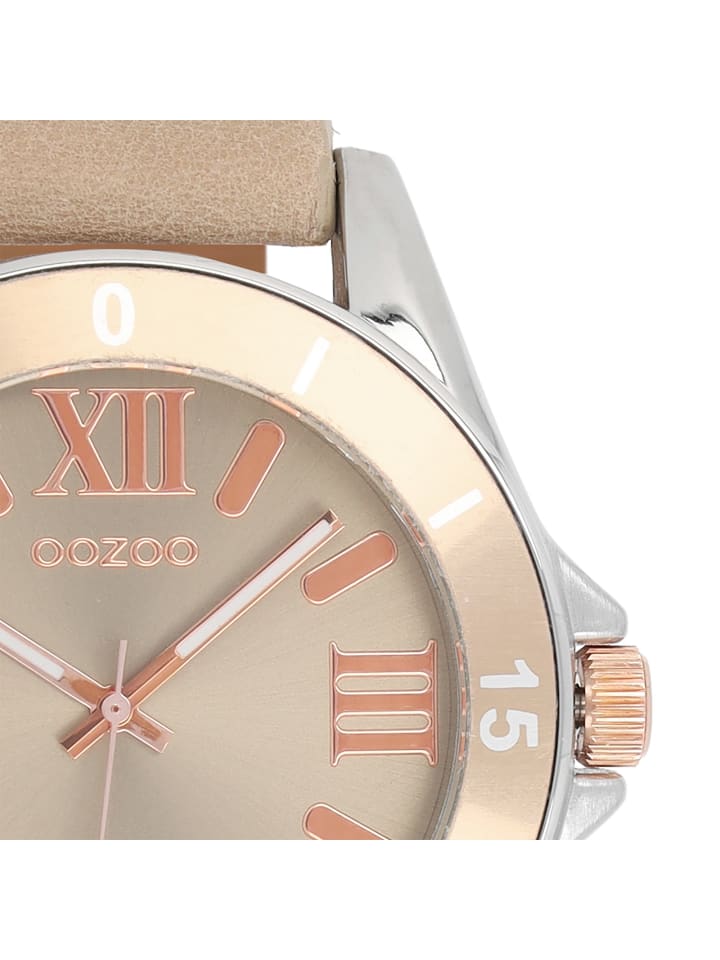 Oozoo Analog-Armbanduhr Oozoo Vintage Series beige, rosa groß (ca. 45mm) günstig kaufen onesize