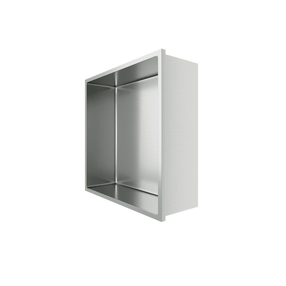 Aloni Regalaufsatz HEC30BS, (1-St), Aloni Wandnische Edelstahl gebürstet rostfrei 305x305x100mm