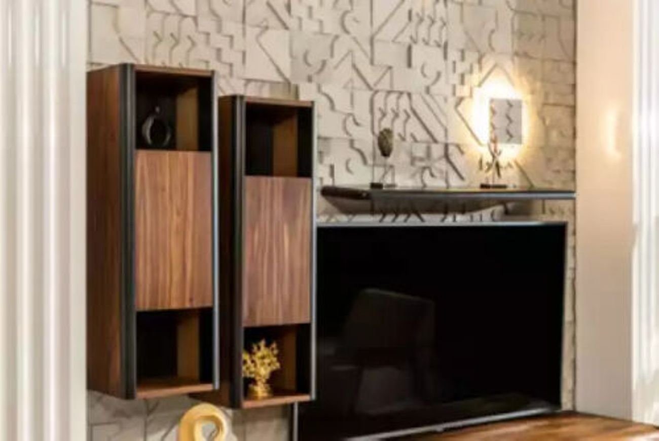 JVmoebel Wohnzimmer-Set Wohnwand Schrank Regal Schränke Wohnwände Sideboard Couchtisch 5tlg., (5-St., 1x Lowboard + 2x Wandschranke + 1x Wandregal + 1x Couchtisch), Made in Europa
