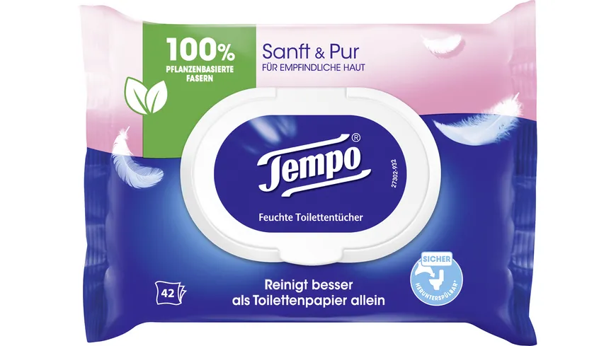Tempo feuchte Toilettentücher Sanft & Pur