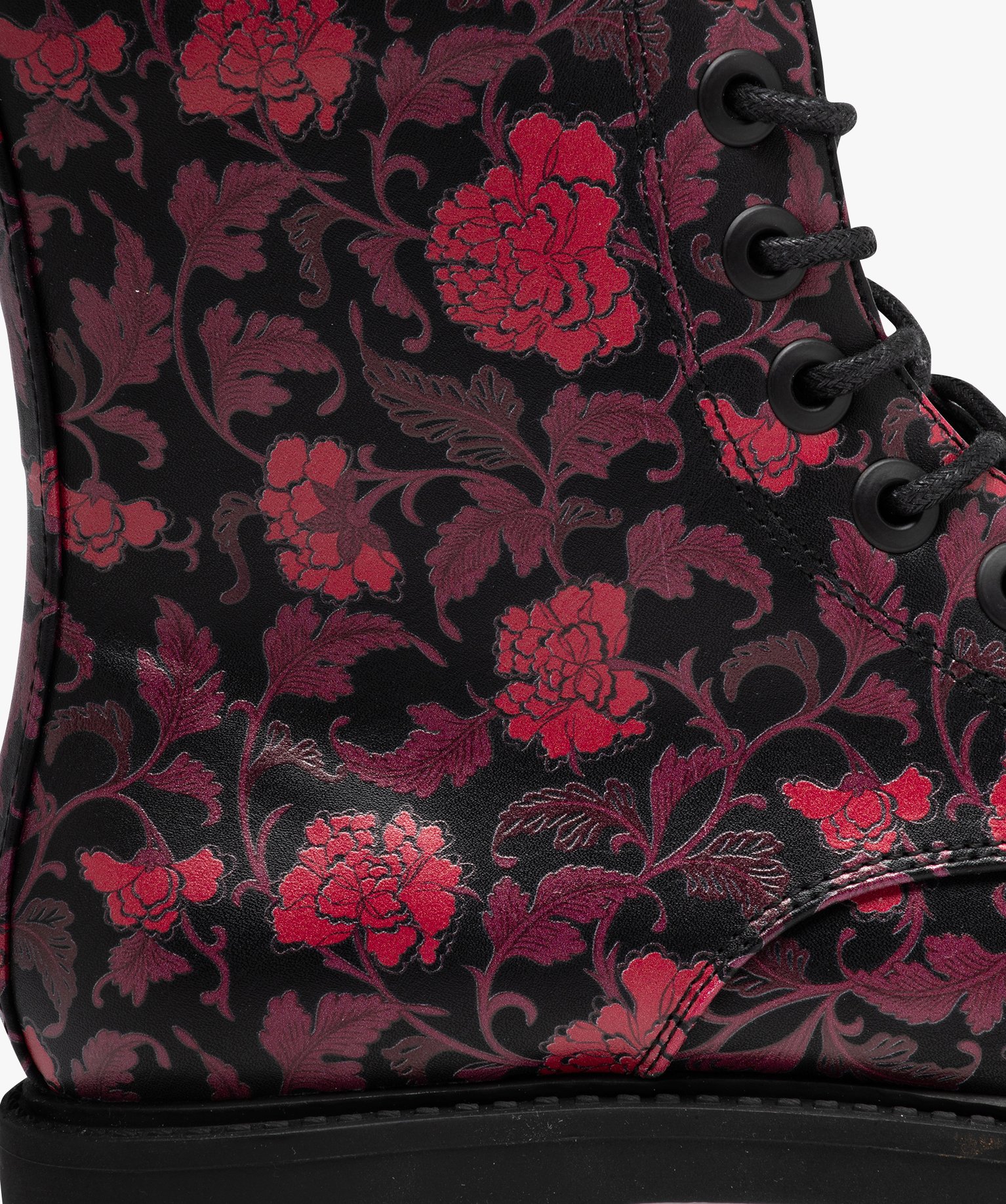 Boots femme mid-cut dessus uni verni à lacets colorés noir | GEMO