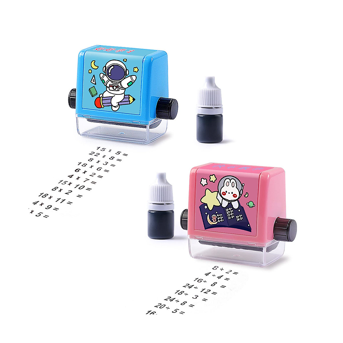 frler Mathematik Rollstempel für Addition Subtraktion Division Stempel für Kinder