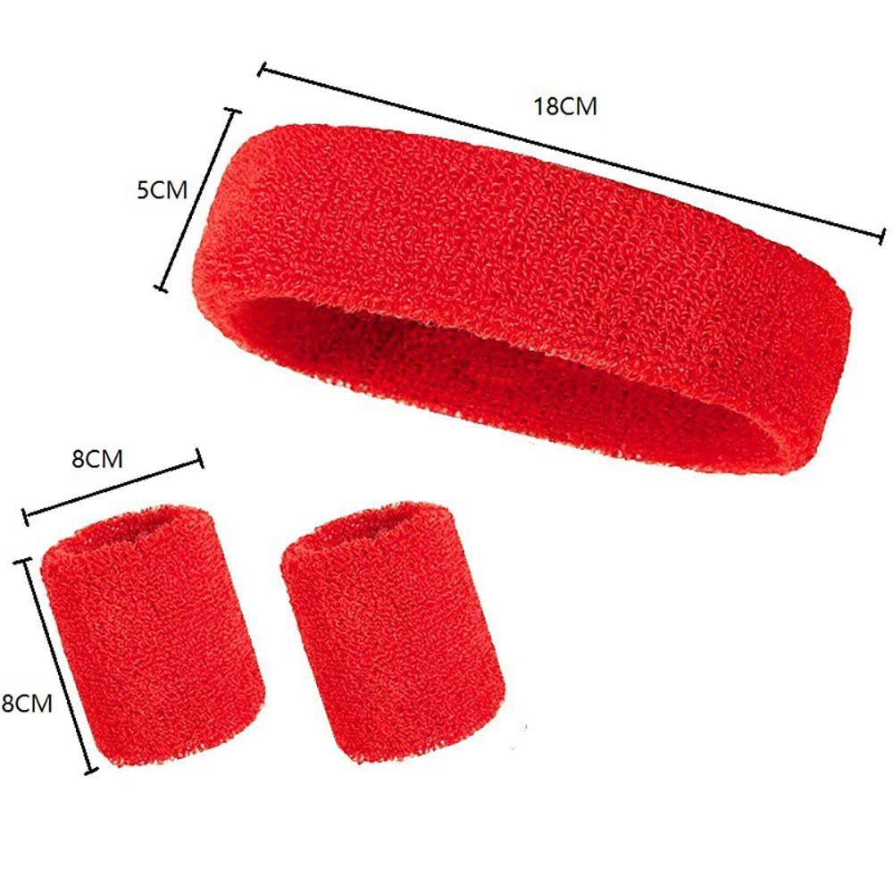 DRSEON Schweißband Armband Set Sport Stirnbänder Handgelenkbänder Sportbänder