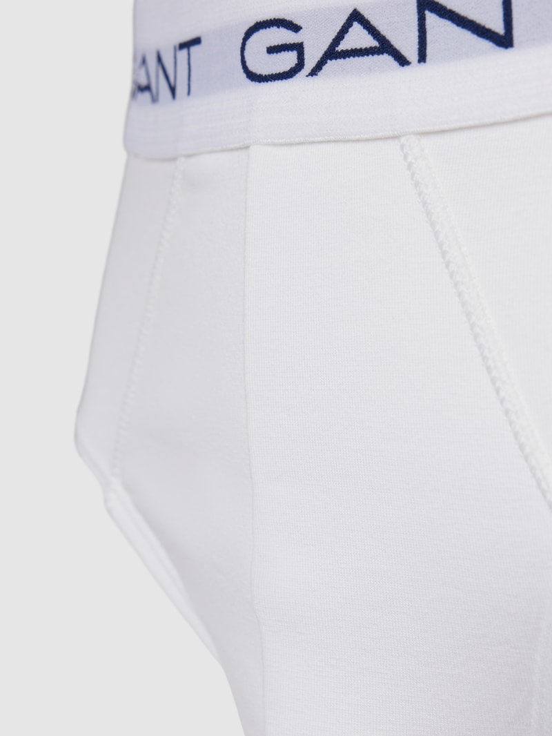 Slip mit elastischem Logo-Bund im 3er-Pack in mittelgrau meliert