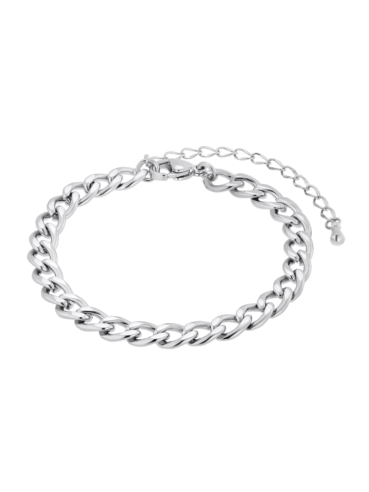 Steel_Art Gliederarmband Keanu schwarz farben in silberfarben poliert günstig kaufen onesize