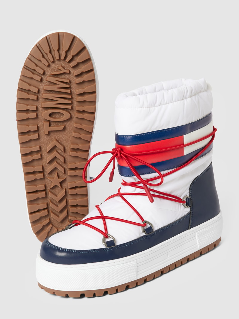 Schnürstiefel mit Logo-Details Modell 'SNOWBOOT LOW' in weiß
