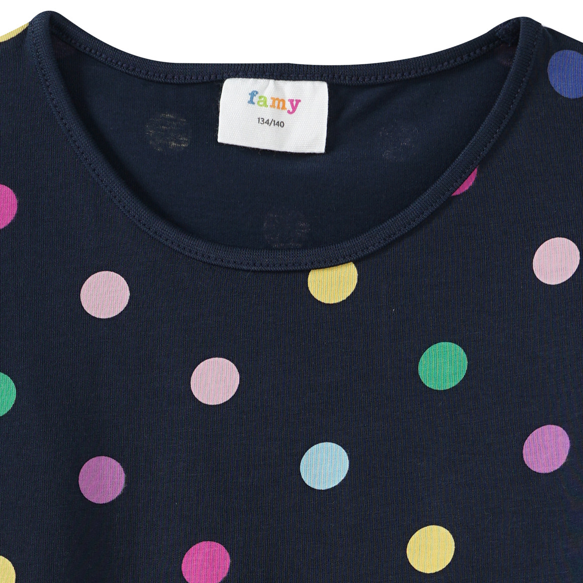 Mädchen Langarmshirt mit Punkte-Allover