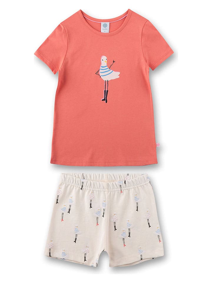Sanetta Pyjama in Orange/ Beige günstig kaufen