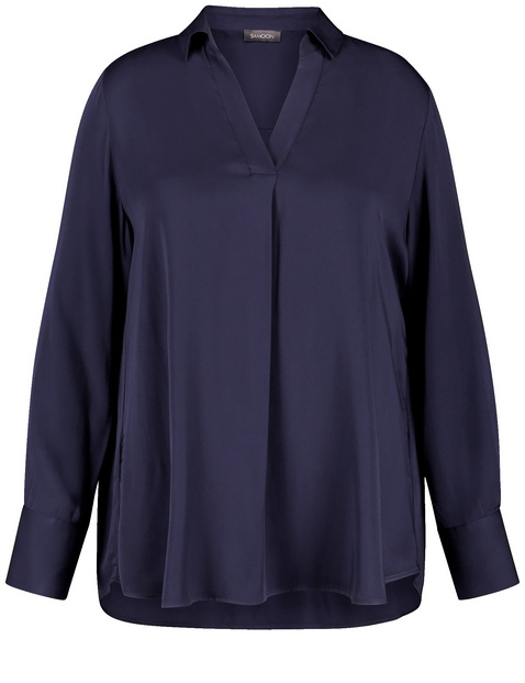 Bluse mit V-Ausschnitt und Kragen