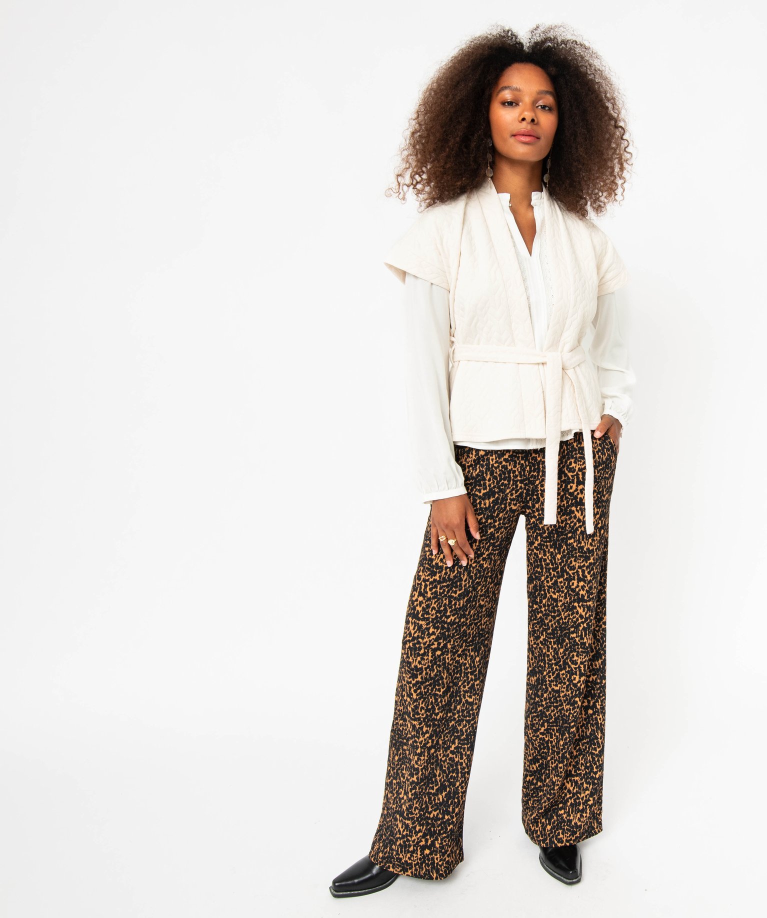 Veste en maille sans manches femme ecru | GEMO