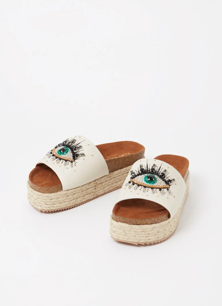 Kurt Geiger Kensington Eye Leather Wedge Slippers