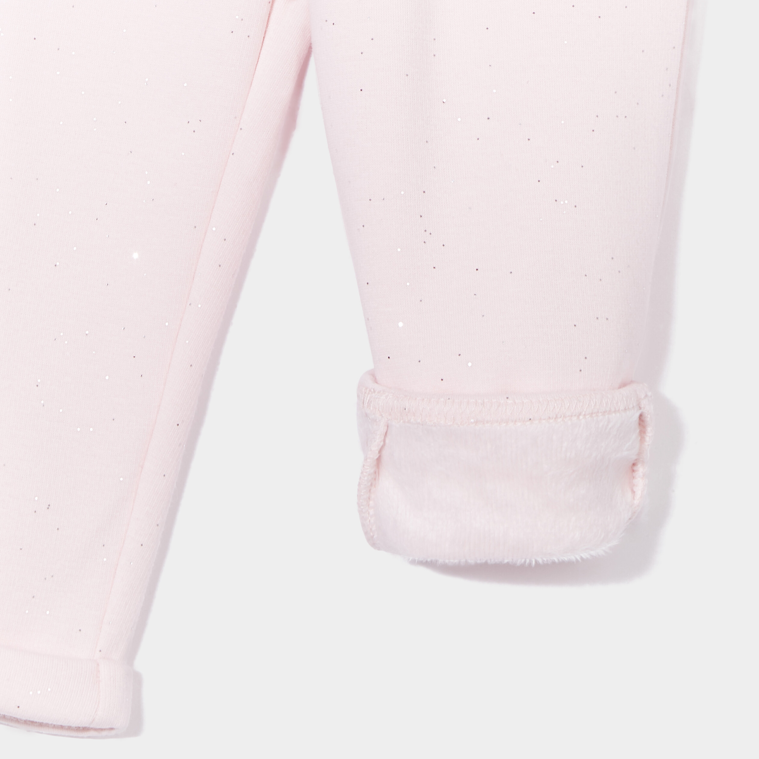 Pantalon doublé à paillettes rose clair bébé fille | La Halle