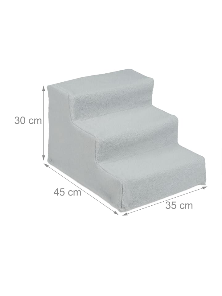 relaxdays Hundetreppe in Grau - (B)35x (H)30 x (T)45 cm günstig kaufen onesize