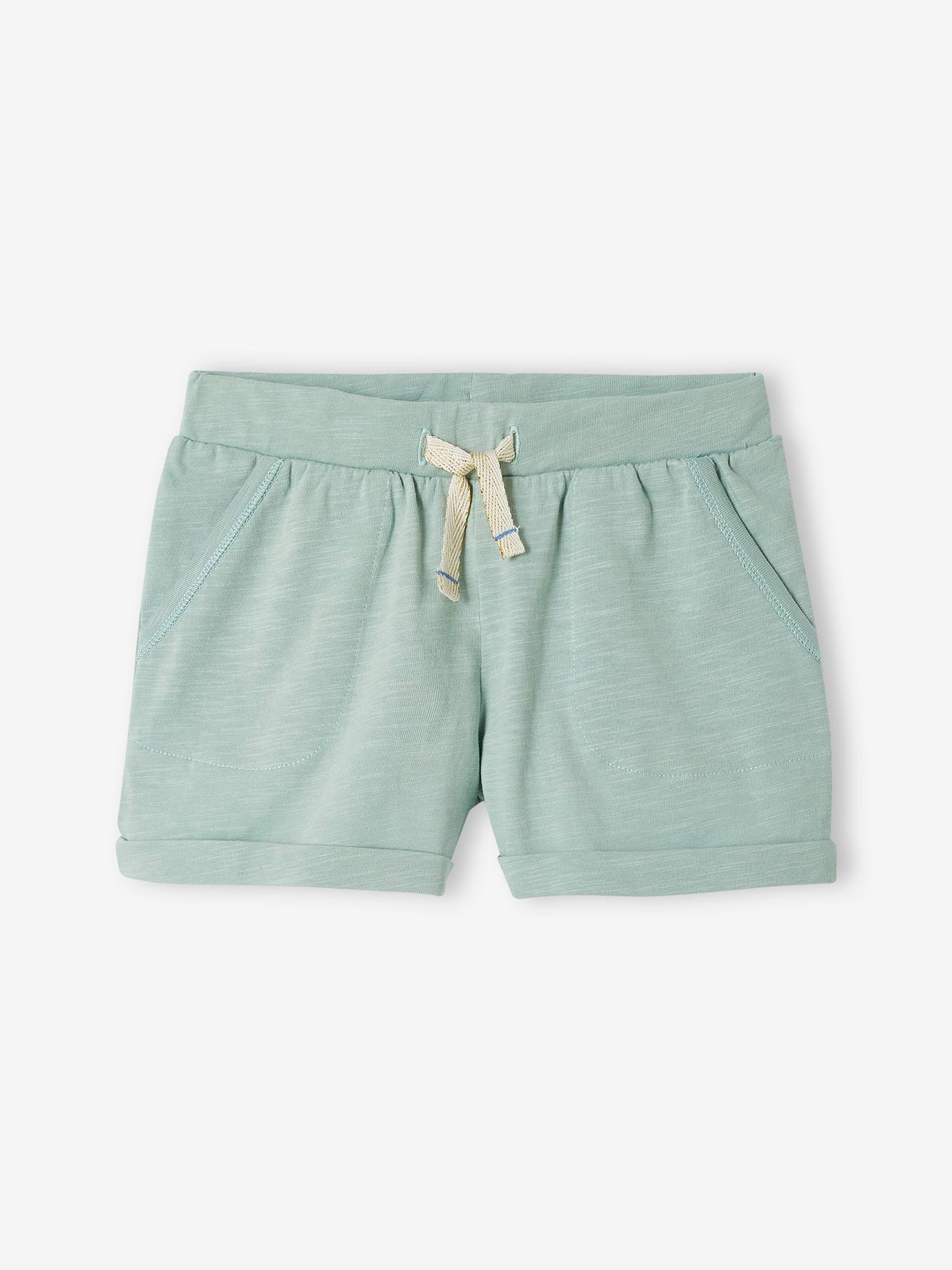 Lot de 2 shorts en jersey fille vert d'eau