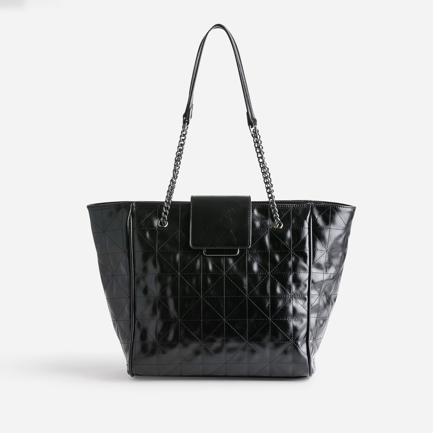 Sac cabas TEXTO noir effet matelassé